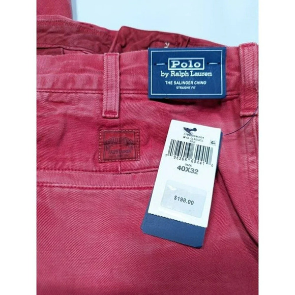 Polo Ralph Lauren Men's Straight Fit Garment Dyed Pants Red Size 40 (MSRP $198) - Picture 6 of 7